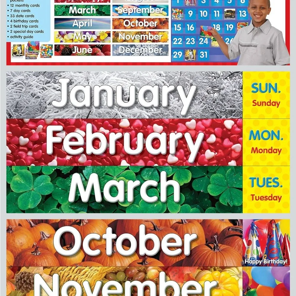 Teacher's Friend Monthly Calendar Pocket Chart - BRAND NEW